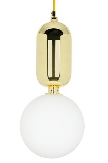 KINGHOME Závěsná lampa BOY M Fi 25 zlatá - sklo, kov