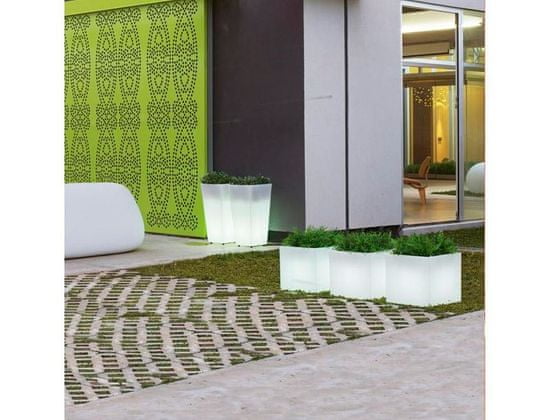 KINGHOME New Garden Květináč NARCISO SOLAR White LED s dálkovým ovládáním