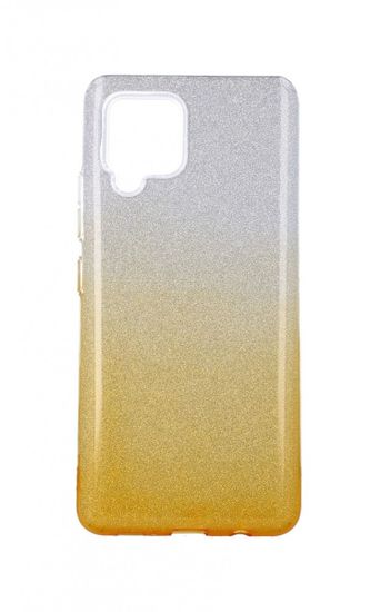 TopQ Kryt Samsung A42 glitter stříbrno-oranžový 55359