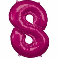 Amscan Fóliový balónek číslo 8 růžový 86cm