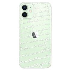 iSaprio Silikonové pouzdro - Handwriting 01 - white pro Apple iPhone 12 Mini