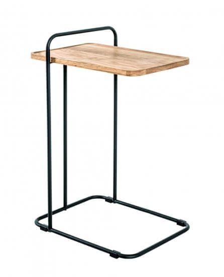 Mørtens Furniture Odkládací stolek Everit, 73 cm, černá / dub