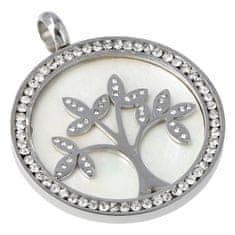 Delami Dámský přívěsek Tree of life and happiness na náhrdelník z chirurgické oceli, stříbrný