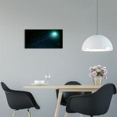 Wallmuralia Moderní skleněné hodiny na stěnu Vesmír černé 60x30 cm