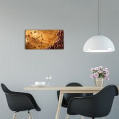 Wallmuralia Moderní skleněné hodiny na stěnu Zrnka kávy černé 60x30 cm