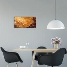 Wallmuralia Moderní skleněné hodiny na stěnu Zrnka kávy bílé 60x30 cm