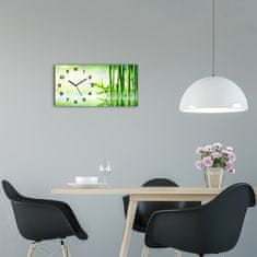 Wallmuralia Moderní skleněné hodiny na stěnu Bambus černé 60x30 cm