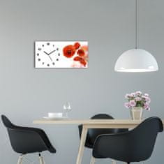 Wallmuralia Moderní skleněné hodiny na stěnu Mák černé 60x30 cm