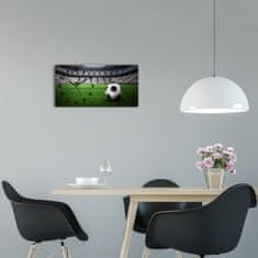 Wallmuralia Skleněné hodiny na stěnu Míč na stadioně černé 60x30 cm