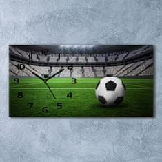 Wallmuralia Skleněné hodiny na stěnu Míč na stadioně černé 60x30 cm