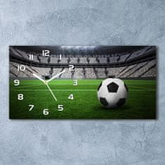 Wallmuralia Skleněné hodiny na stěnu Míč na stadioně bílé 60x30 cm