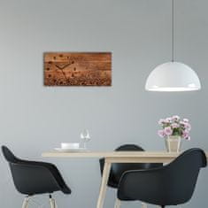 Wallmuralia Moderní skleněné hodiny na stěnu Zrnka kávy černé 60x30 cm