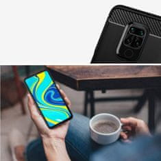 IZMAEL Pouzdro Carbon Bush TPU pre Xiaomi Redmi Note 9/Redmi 10X 4G - Modrá KP9444