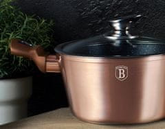 Berlingerhaus Kastrol s mramorovým povrchem a poklicí 28 cm Rosegold Metallic Line BH-1516