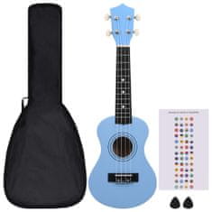 Vidaxl Set soprano ukulele s obalem pro děti blankytně modré 21"