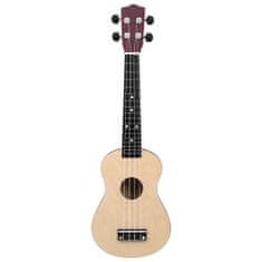 Greatstore Set soprano ukulele s obalem pro děti světlé dřevo 23"