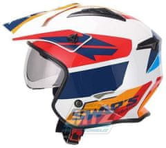 S-Line Přilba na skútr SWAPS Jet Helm S769 Trooper s kšiltem a sluneční clonou - WhiteRedBlue - velikost L (Velikost: XL) SFOSJTR7S-L