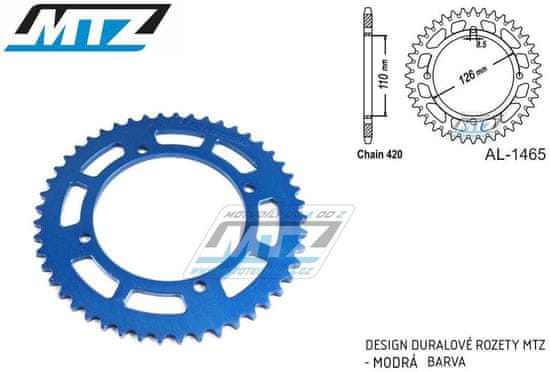 MTZ Rozeta řetězová (převodník) Dural 1465-46zubů MTZ modrá - (al-vzor-1465modry) 2H248086