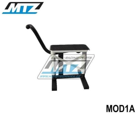 MTZ Stojánek MX (stojan pod motocykl) s kovovou deskou a protiskluzovou gumou - bílý MOD1A-01/02