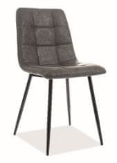 ATAN Jídelní čalouněná židle LOOK ekokůže šedá/černá