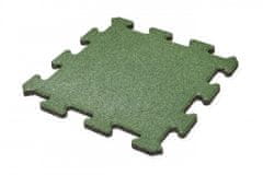 Pryžová dlažba PUZZLE, zelená, 500x500x25 mm