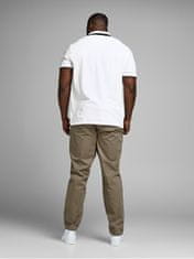 Jack&Jones Plus Pánské polo triko Slim Fit JJEPAULOS 12143859 White (Velikost 4XL)