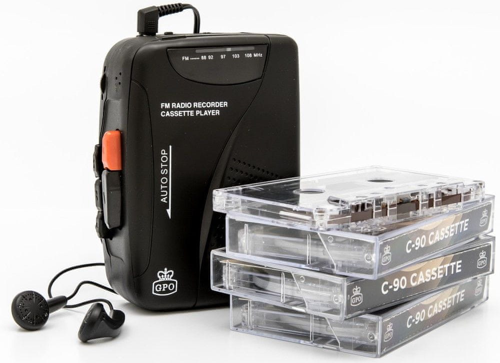 GPO Retro Cassette Walkman, černá