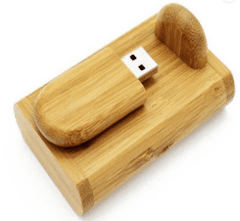 CTRL+C SET: Dřevěný USB ovál + box, BAMBUS CARBON, 128 GB, USB 3.0/3.1
