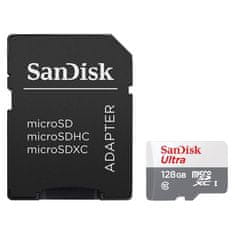 SanDisk Ultra microSDXC spominska kartica + adapter, 128 GB, UHS-I, C10