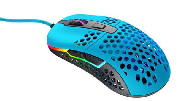 Xtrfy M42 RGB, modrá (M42-RGB-BLUE) myš optický senzor 16 000 DPI herní hladký skluz Omron 20M(OF) 59 gramů