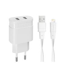 RivaCase Riva Power 4125 WD2 síťová nabíječka 3,4 A/ 2 USB, bílá + Mfi Apple Lightning kabel