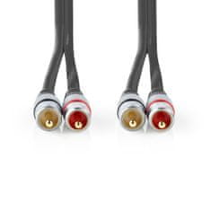 Nedis CAGC24200AT15 propojovací audio kabel zástrčka 2x cinch - zástrčka 2x cinch, 1.5 m