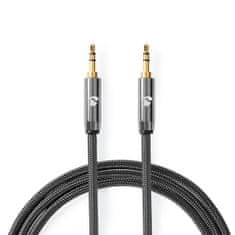 Nedis Fabritallic propojovací audio kabel jack 3.5mm - zástrčka jack 3.5mm, 1 m (CATB22000GY10)