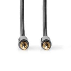 Nedis Fabritallic propojovací audio kabel jack 3.5mm - zástrčka jack 3.5mm, 1 m (CATB22000GY10)