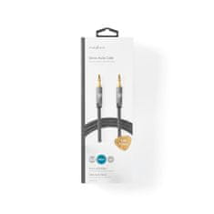 Nedis Fabritallic propojovací audio kabel jack 3.5mm - zástrčka jack 3.5mm, 1 m (CATB22000GY10)