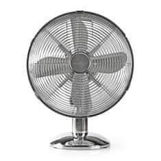 Nedis FNTB20ECR30 kovový ventilátor stolní 30 cm, 35 W, funkce oscilace, chrom