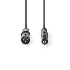 Nedis XLR stereo kabel XLR 3pin zástrčka - 3.5mm Jack zástrčka, 1.5 m (COTH15300GY15)