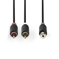 Nedis CABW24020AT02 propojovací audio kabel k subwooferu 2x cinch zástrčka - cinch zásuvka, 0.20 m