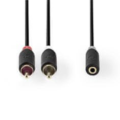 Nedis CABW22255AT02 propojovací audio kabel zásuvka jack 3.5mm - 2x cinch zástrčka 0.2 m