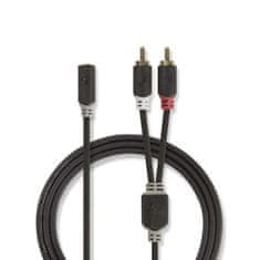 Nedis CABW22255AT02 propojovací audio kabel zásuvka jack 3.5mm - 2x cinch zástrčka 0.2 m