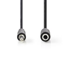 Nedis stereo audio kabel s ovládáním hlasitosti, zástrčka Jack 3.5 mm - zásuvka Jack 3.5 mm, 1 m, černá (CAGB22090BK10)