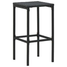 Vidaxl Barové stoličky s poduškami 2 ks černé polyratan
