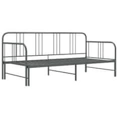Vidaxl Rám vysouvací postele/pohovky šedý kovový 90 x 200 cm