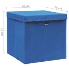 shumee Úložné boxy s víky 4 ks 28 x 28 x 28 cm modré