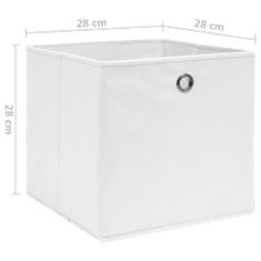 Vidaxl Úložné boxy 4 ks netkaná textilie 28 x 28 x 28 cm bílé