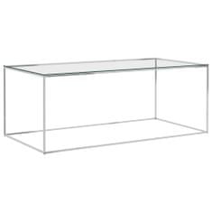 Greatstore Konferenční stolek stříbrný 120x60x45 cm nerezová ocel a sklo