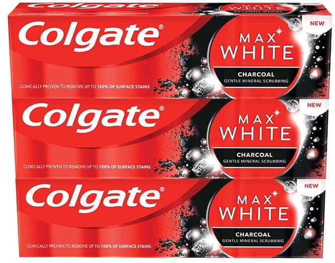 Colgate Max White Charcoal 3 x 75 ml