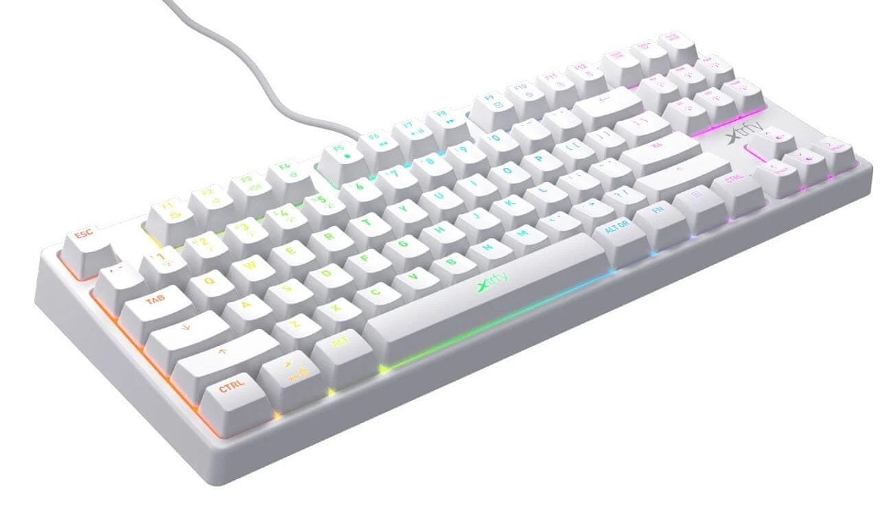 Xrtfy K4 TKL RGB, Kailh Red, US, biela (XG-K4-RGB-TKL-WH-R-US) herná drôtová klávesnica