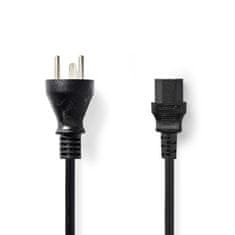 Nedis napájecí kabel zástrčka typ K (Dánsko) - IEC320-C13 černá, 2 m (CEGP11400BK20)