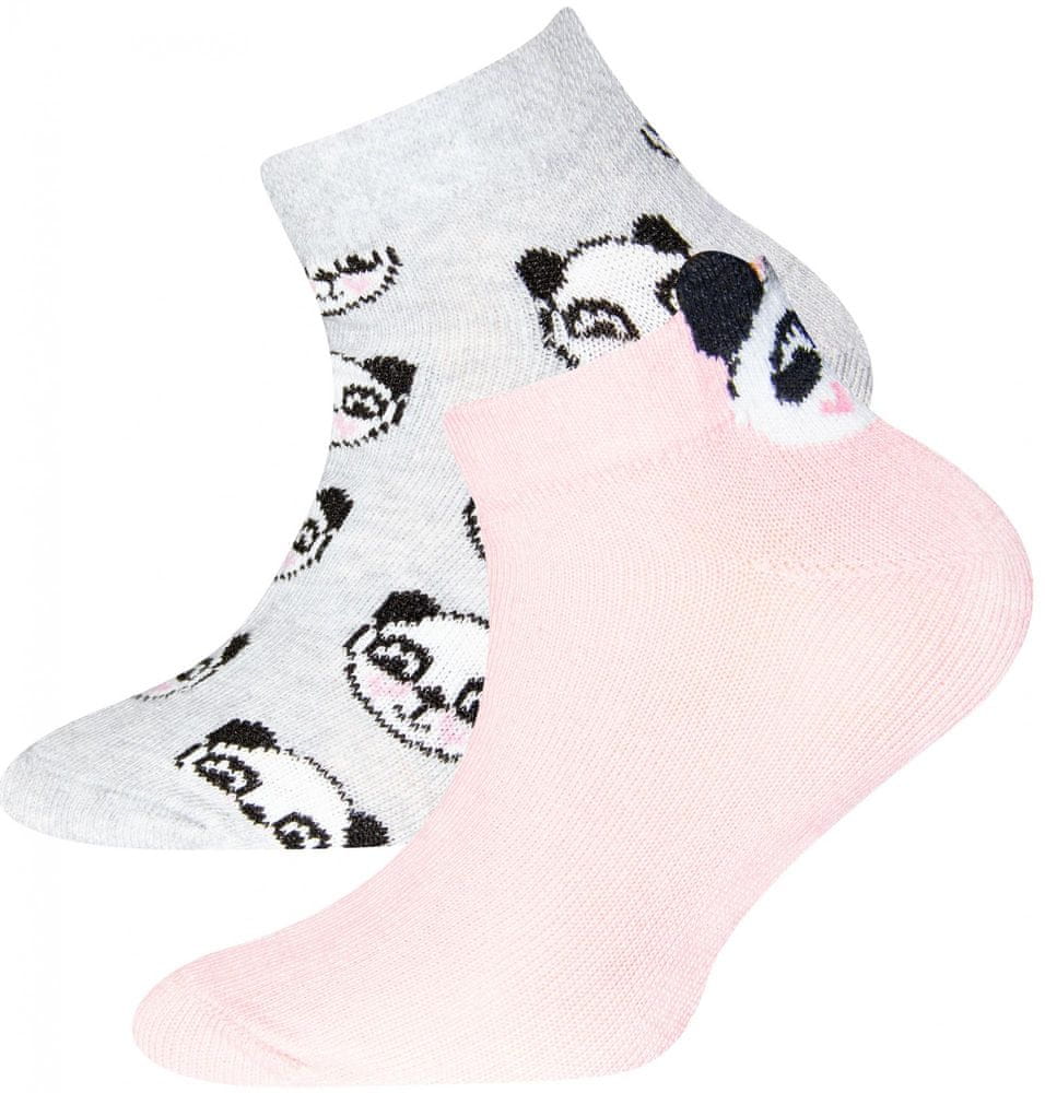 EWERS 2pack dívčích ponožek s pandou 201291 31-34 šedá